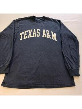 Champion Texas A&M Long Sleeve Men's Blue Shirt Measured Size Medium